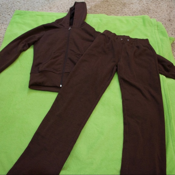 brown sweatsuit